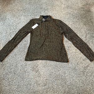 BCBGMaxazria Black and Gold mock neck